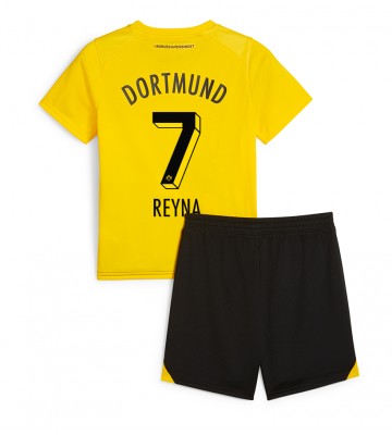 Borussia Dortmund Giovanni Reyna #7 Replica Home Stadium Kit for Kids 2023-24 Short Sleeve (+ pants)